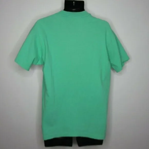 Vintage 90s Crystal Cruises TShirt L Green Neon Puffy Paint Made In USA Graphic - Picture 4 of 8